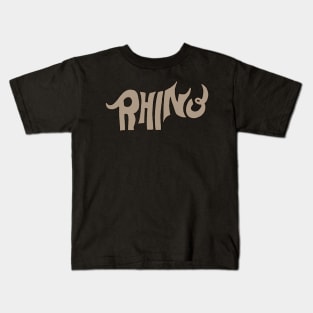 Rhino text brown Kids T-Shirt